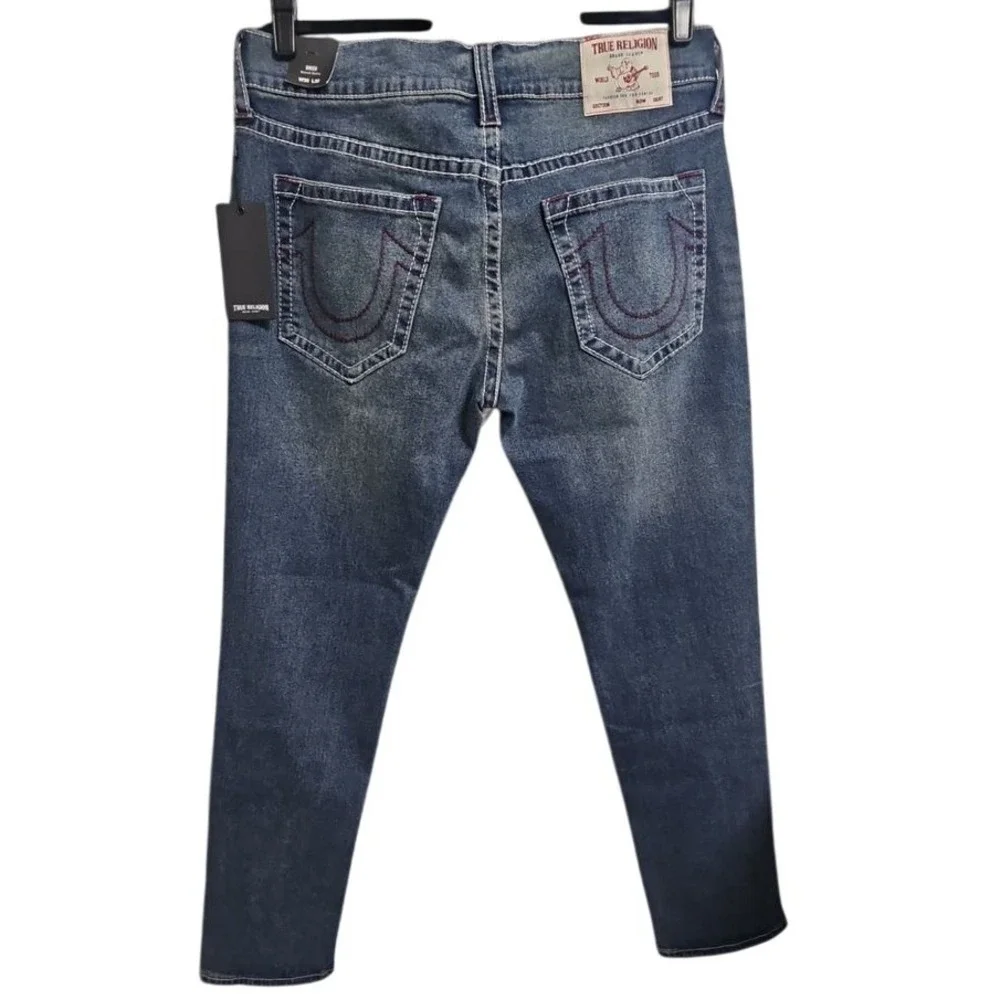 True Religion Rocco Relaxed Skinny Designer Denim Jeans Medium Wash 36x32 $199‎